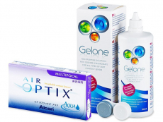 Air Optix Aqua Multifocal (6 φακοί) + Υγρό Gelone 360 ml
