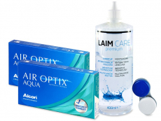 Air Optix Aqua (2x3 φακοί) + Υγρό Laim-Care 400ml