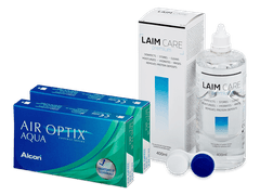 Air Optix Aqua (2x3 φακοί) + Υγρό Laim Care 400 ml