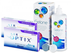 Air Optix Aqua Multifocal (2x3 φακοί) + Υγρό Gelone 360 ml