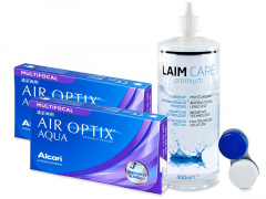 Air Optix Aqua Multifocal (2x3 φακοί) + Υγρό Laim-Care 400ml