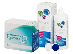PureVision 2 (6 φακοί) + Υγρό Gelone 360 ml