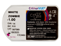 ColourVUE Crazy Lens - White Zombie - Διοπτρικοί (2 φακοί)