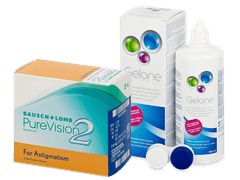 PureVision 2 for Astigmatism (6 φακοί) + Υγρό Gelone 360 ml