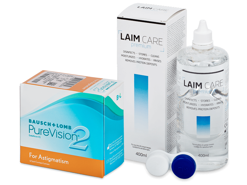 PureVision 2 for Astigmatism (6 φακοί) + Υγρό Laim-Care 400 ml