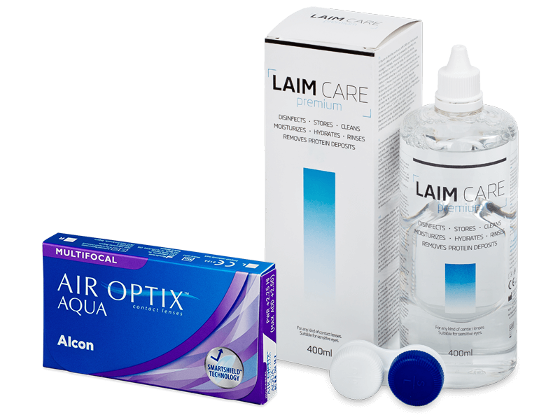 Air Optix Aqua Multifocal (6 φακοί) + Υγρό Laim-Care 400 ml