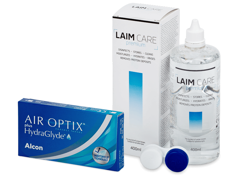 Air Optix plus HydraGlyde (6 φακοί) + Υγρό Laim-Care 400 ml