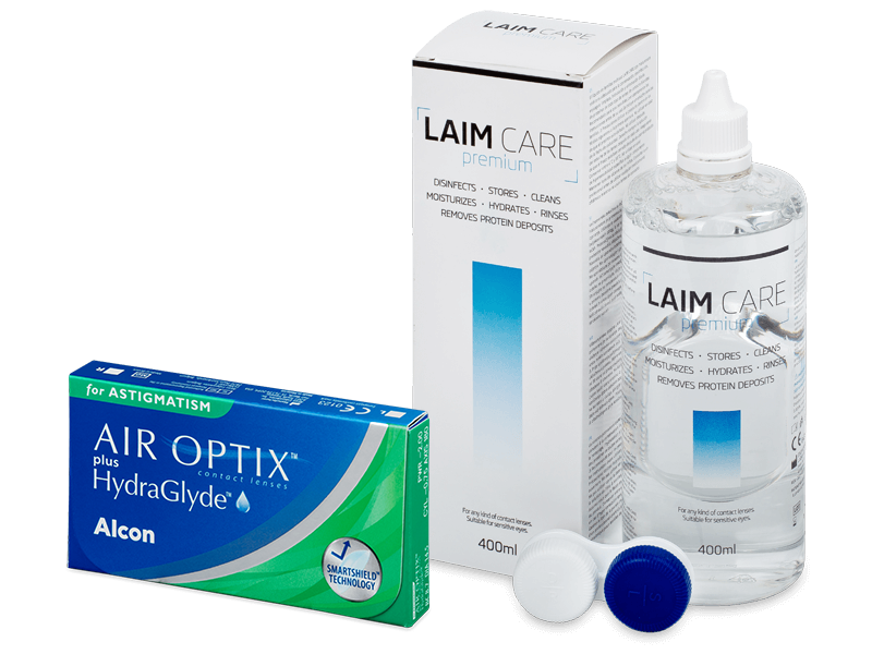 Air Optix plus HydraGlyde for Astigmatism (6 φακοί) + Υγρό Laim-Care 400 ml