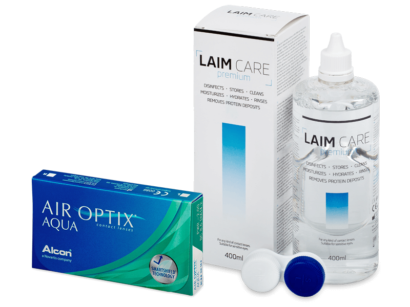 Air Optix Aqua (6 φακοί) + Υγρό Laim-Care 400 ml
