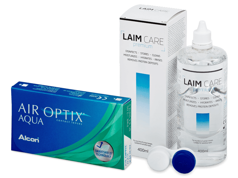 Air Optix Aqua (6 φακοί) + Υγρό Laim Care 400 ml