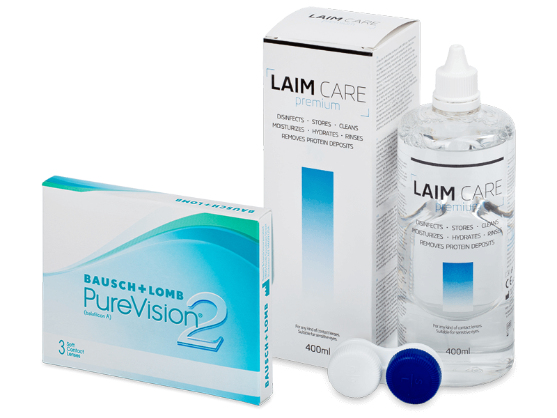 PureVision 2 (3 φακοί) + Υγρό Laim-Care 400 ml