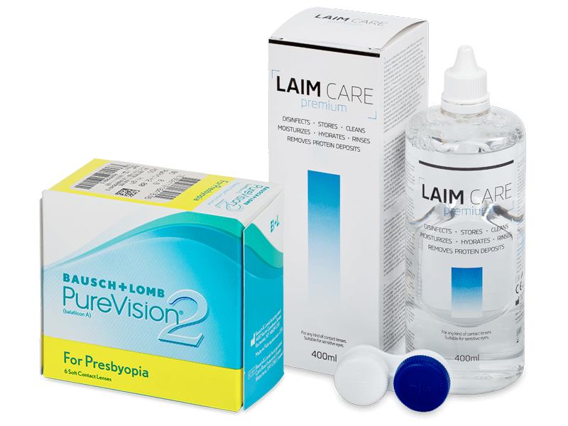 PureVision 2 for Presbyopia (6 φακοί) + Υγρό Laim-Care 400 ml
