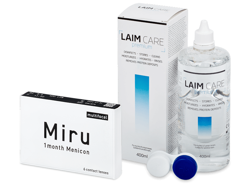 Miru 1month Menicon multifocal (6 φακοί) + Υγρό Laim-Care 400 ml