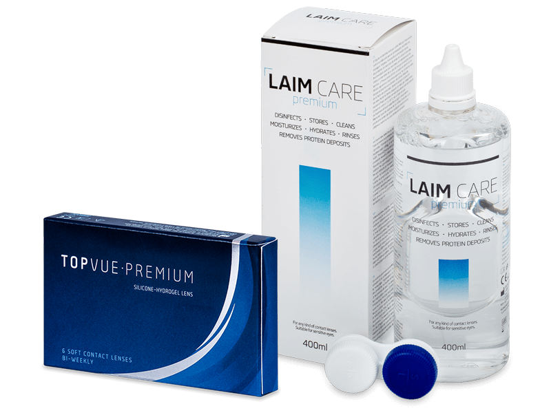 TopVue Premium (6 φακοί) + υγρό Laim-Care 400 ml