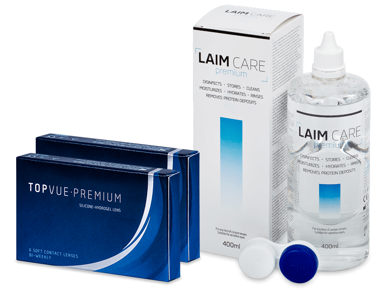 TopVue Premium (12 φακοί) + Υγρό Laim-Care 400 ml