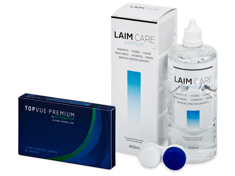 TopVue Premium for Astigmatism (3 φακοί) + Laim-Care Solution 400 ml