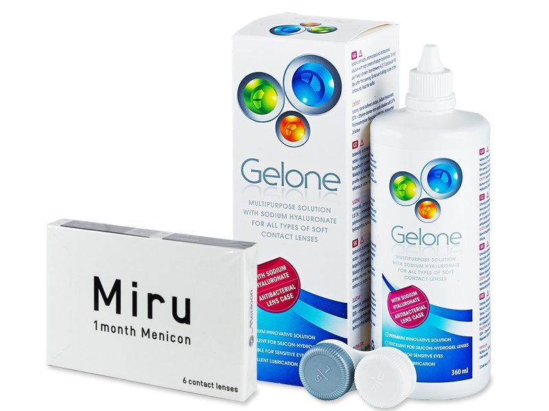 Miru 1month Menicon (6 φακοί) + Gelone Solution 360 ml