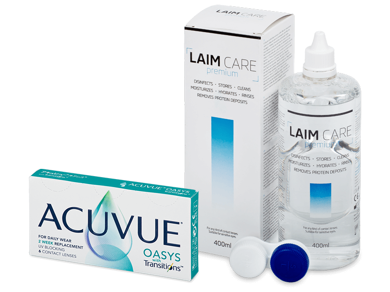 Acuvue Oasys with Transitions (6 φακοί) + Laim-Care υγρό φακών επαφής 400 ml