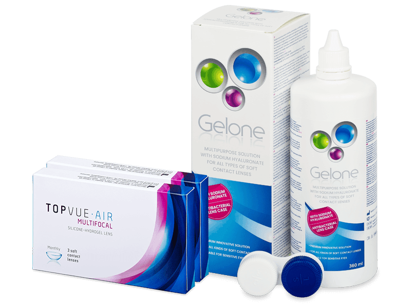 TopVue Air Multifocal (6 φακοί) + Υγρό Gelone 360 ml