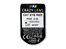 CRAZY LENS - Cat Eye Red - Ημερήσιοι φακοί Μη διοπτρικοί (2 φακοί)