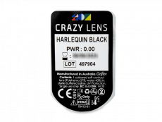 CRAZY LENS - Harlequin Black - Ημερήσιοι φακοί Μη διοπτρικοί (2 φακοί)