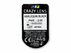 CRAZY LENS - Harlequin Black - Ημερήσιοι φακοί Διοπτρικοί (2 φακοί)