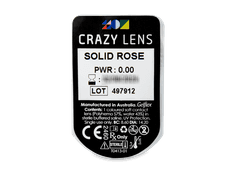 CRAZY LENS - Solid Rose - Ημερήσιοι φακοί Μη διοπτρικοί (2 φακοί)