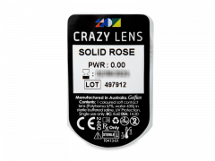 CRAZY LENS - Solid Rose - Ημερήσιοι φακοί Μη διοπτρικοί (2 φακοί)