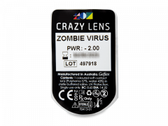 CRAZY LENS - Zombie Virus - Ημερήσιοι φακοί Διοπτρικοί (2 φακοί)