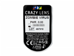 CRAZY LENS - Zombie Virus - Ημερήσιοι φακοί Μη διοπτρικοί (2 φακοί)