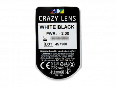 CRAZY LENS - White Black - Ημερήσιοι φακοί Διοπτρικοί (2 φακοί)