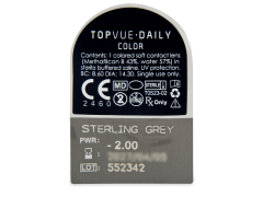 TopVue Daily Color - Sterling Grey - Ημερήσιοι φακοί Διοπτρικοί (2 φακοί)