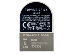 TopVue Daily Color - Brilliant Blue - Ημερήσιοι φακοί Μη διοπτρικοί (2 φακοί)